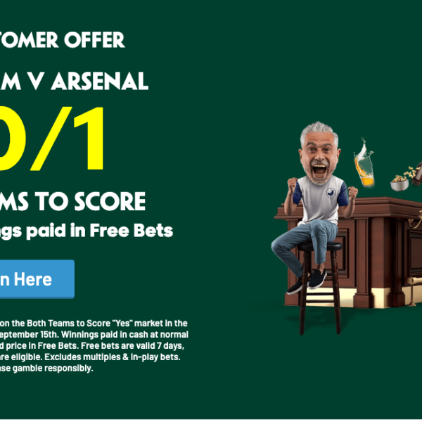 Paddy Power Offer: Get 40/1 On Both teams To Score In Tottenham V Arsenal